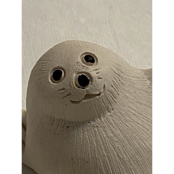 Vintage Artesania Rinconada White Baby Small Seal Pup Figurine 80’s Signed Gift - Picture 2 of 8